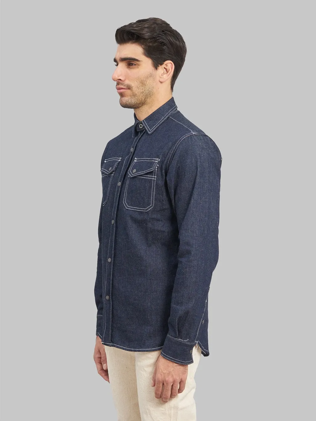 3sixteen Crosscut Western Indigo Denim Shirt