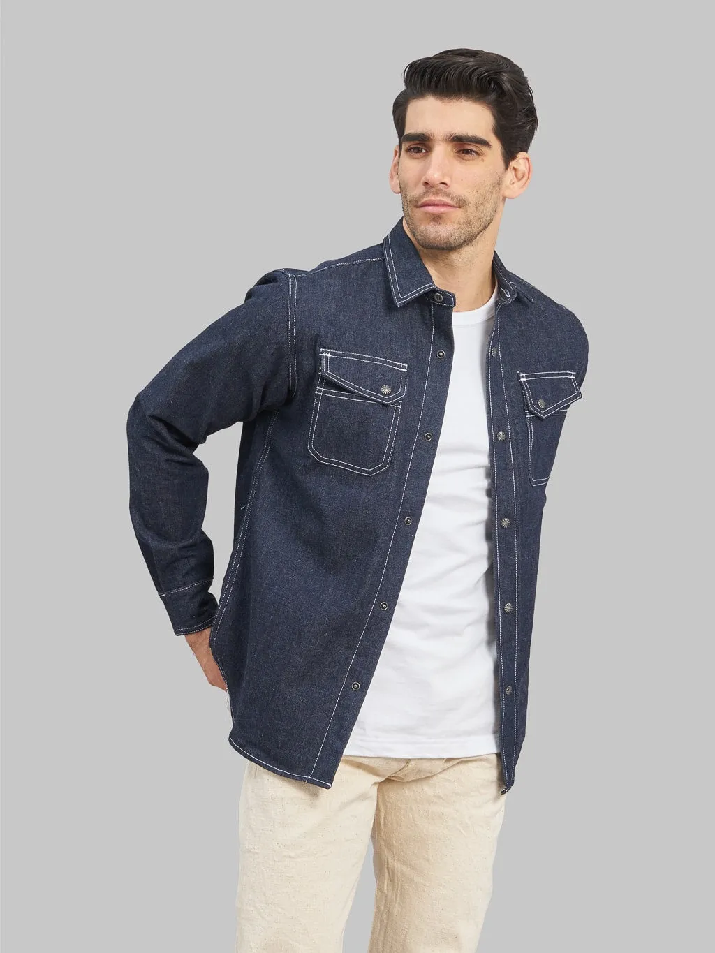 3sixteen Crosscut Western Indigo Denim Shirt