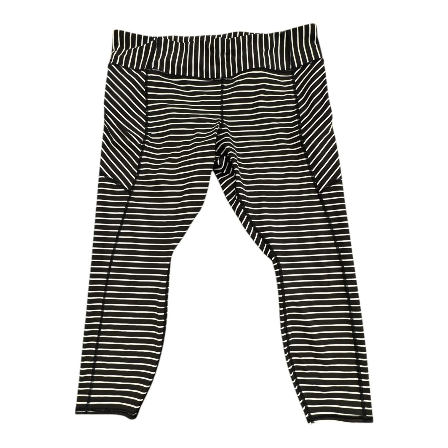 Athletic Capris By Athleta In Black & White. Size:1X