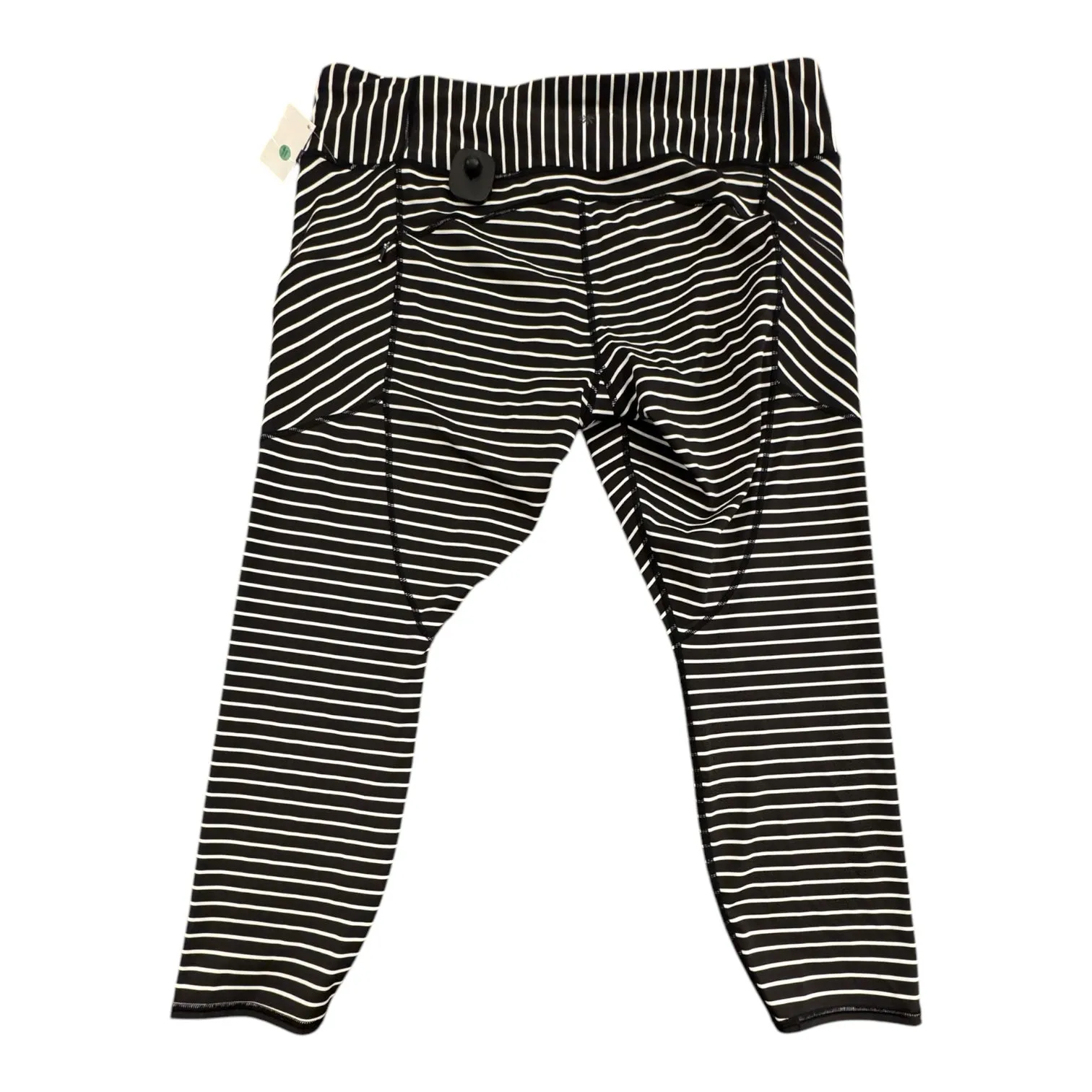 Athletic Capris By Athleta In Black & White. Size:1X