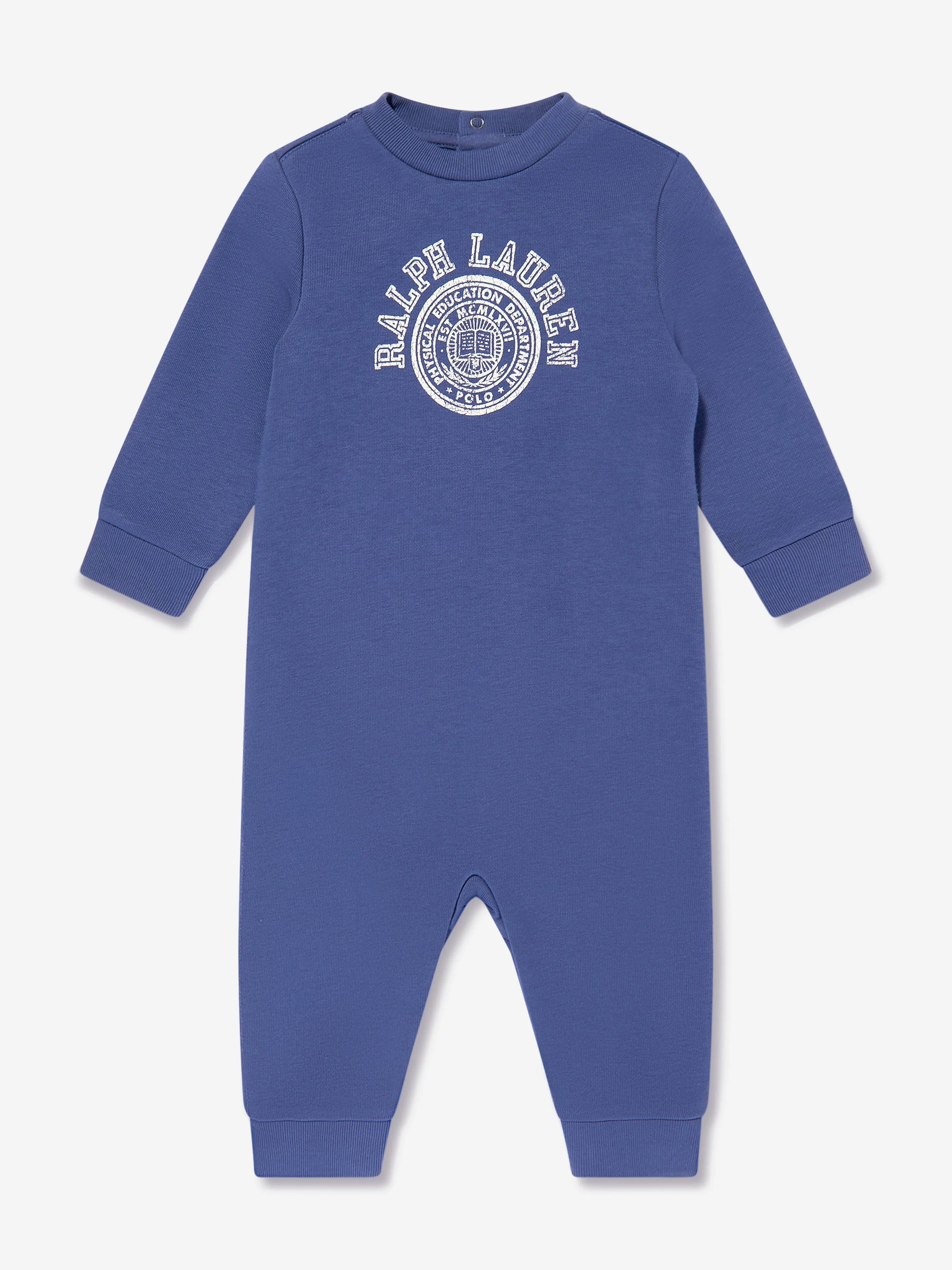 Baby Boys French Terry Romper in Blue