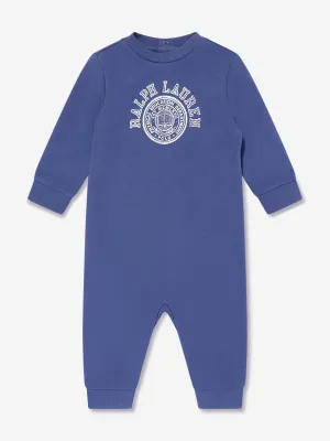 Baby Boys French Terry Romper in Blue
