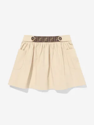 Baby Girls Stretch Gabardine Skirt in Beige