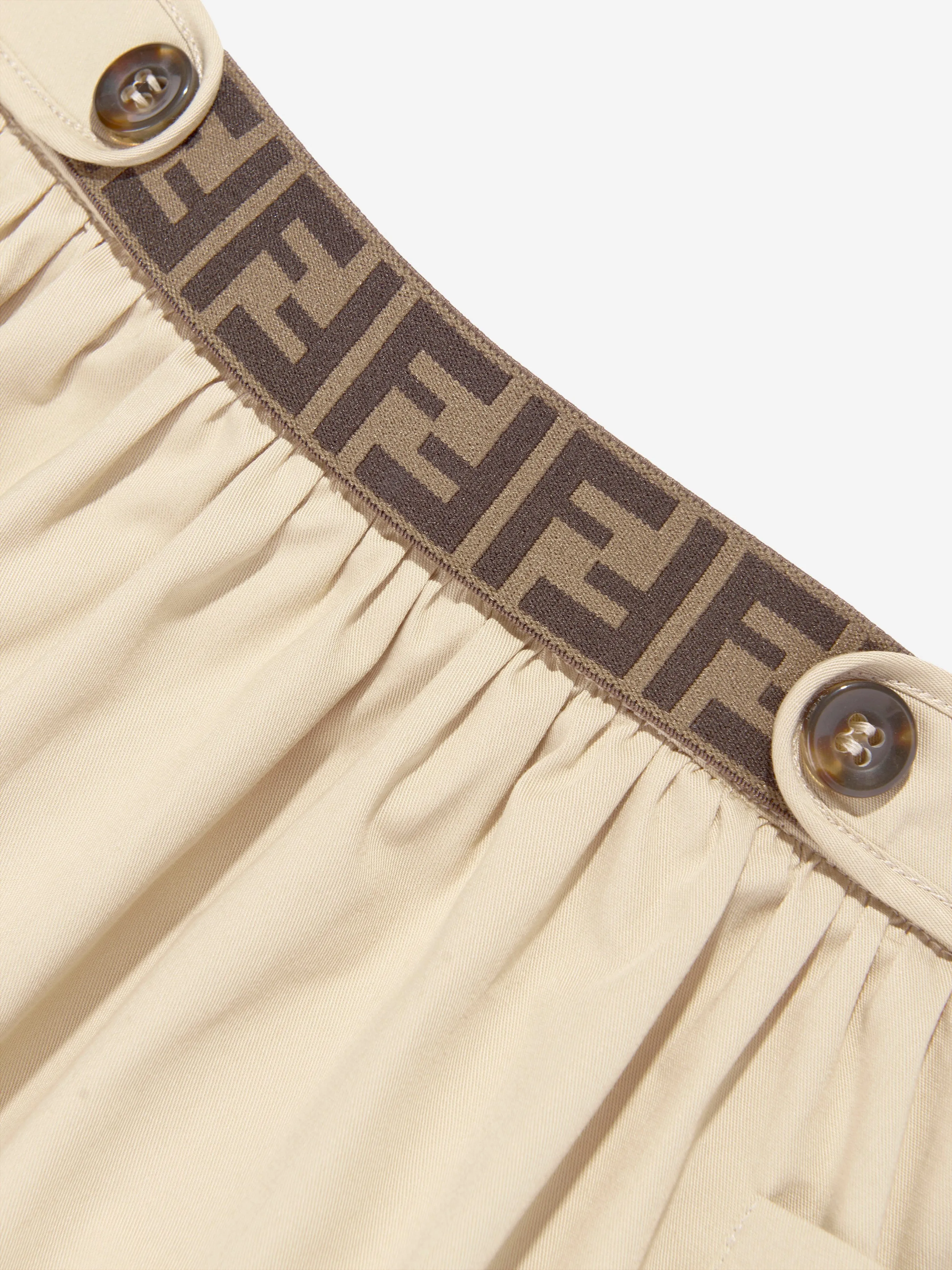 Baby Girls Stretch Gabardine Skirt in Beige