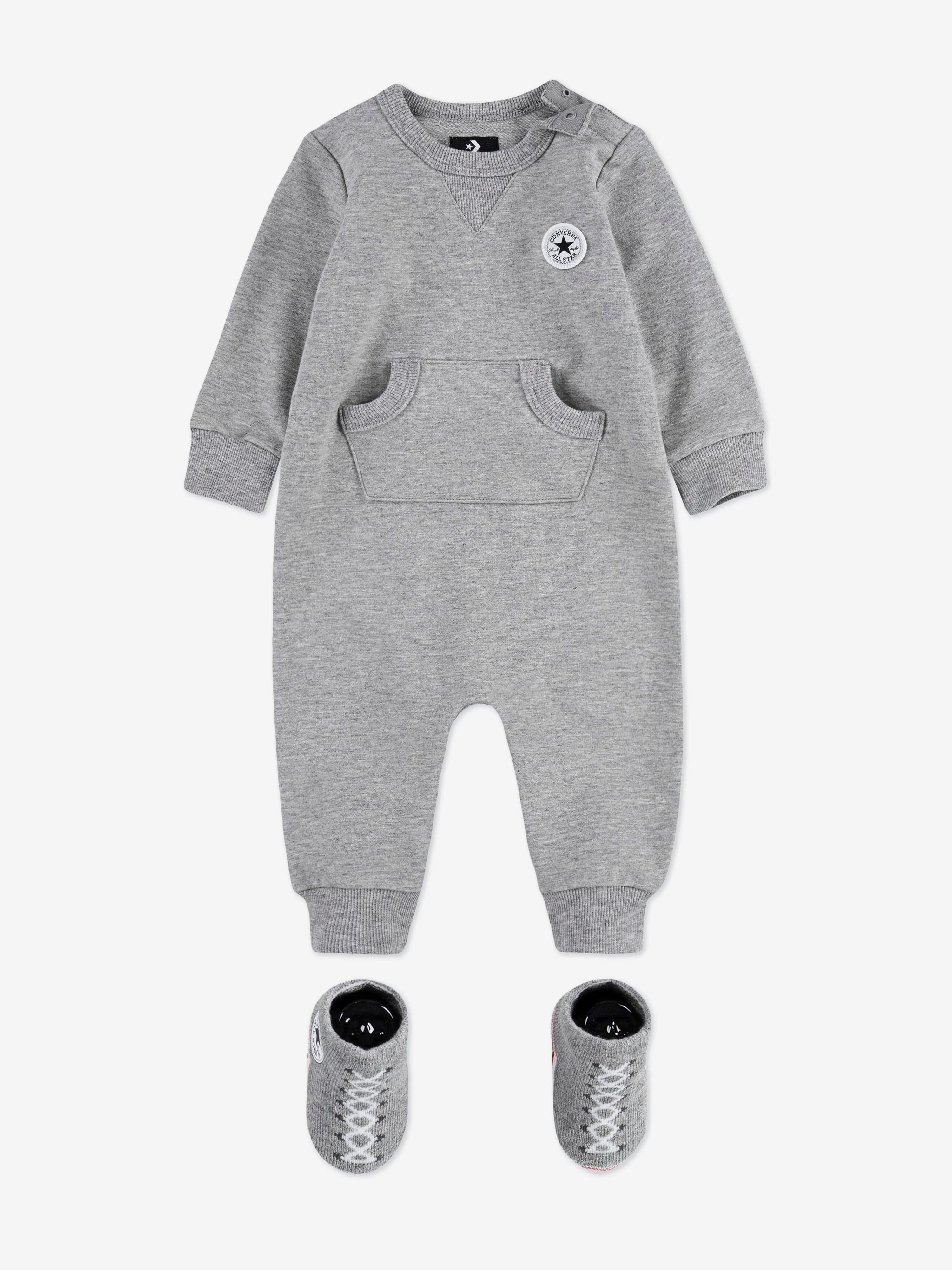 Baby Lil Chuck Romper Set in Grey