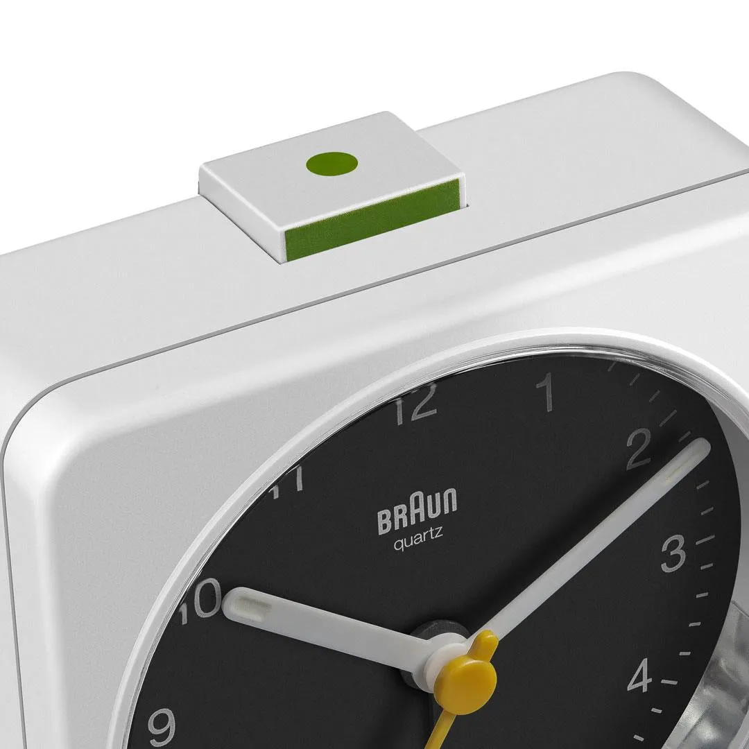 BC03 Braun classic analogue alarm clock  - white & black
