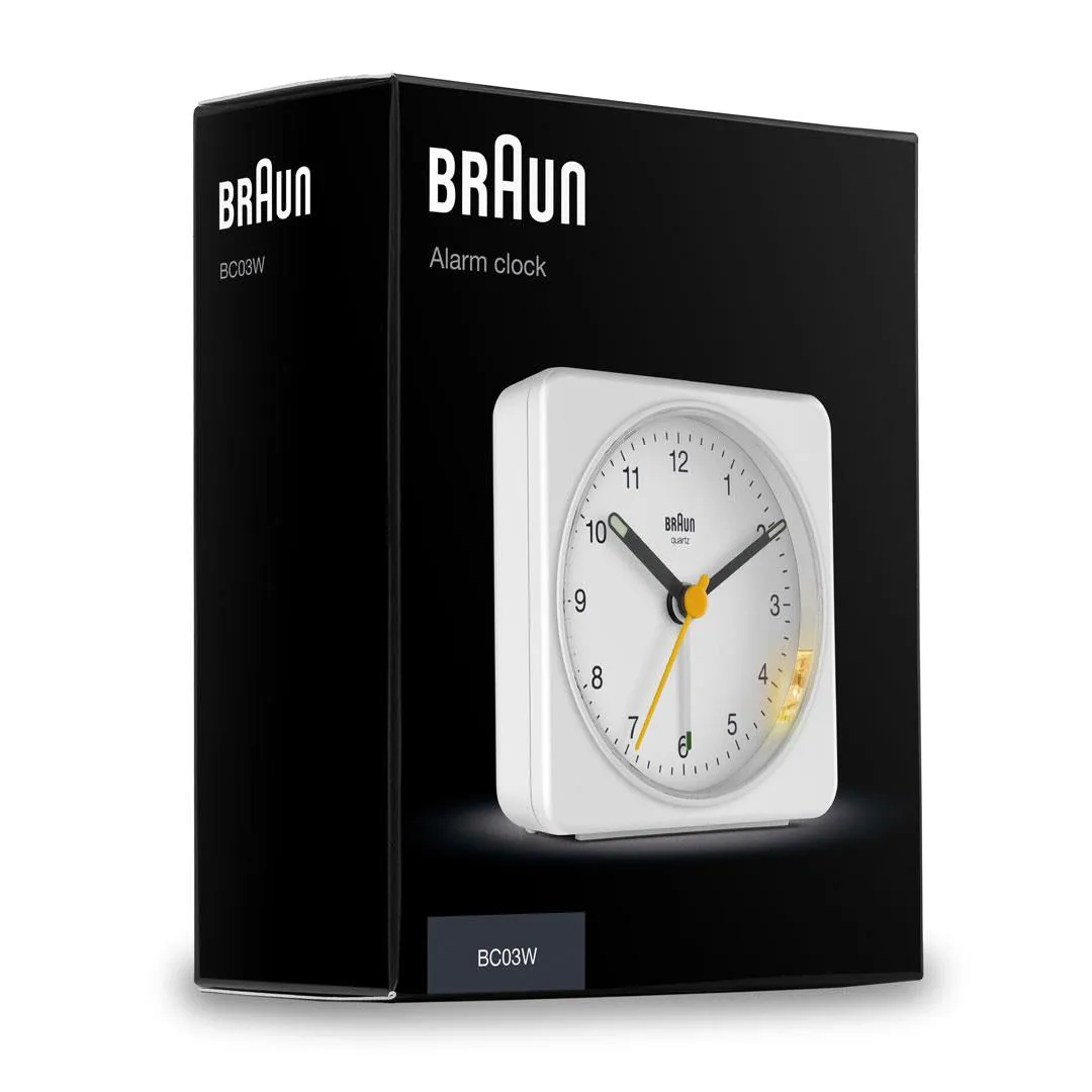 BC03 Braun classic analogue alarm clock  - white