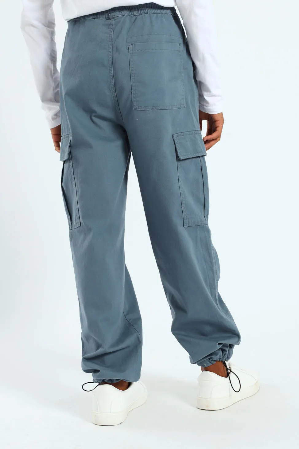 Boys Baggy Cargo Toggle Pants - Blue
