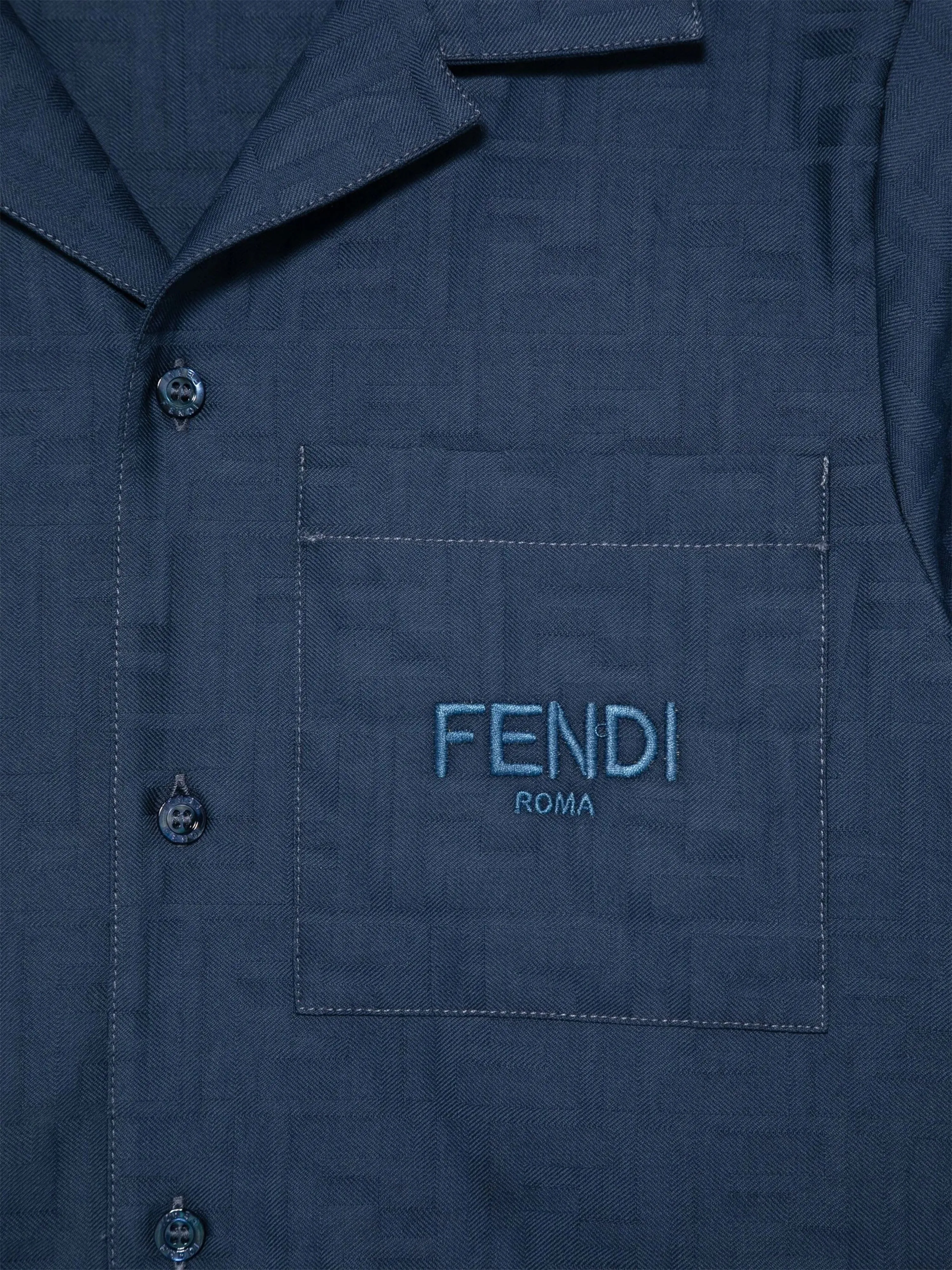 Boys FF Jacqaurd Shirt in Navy