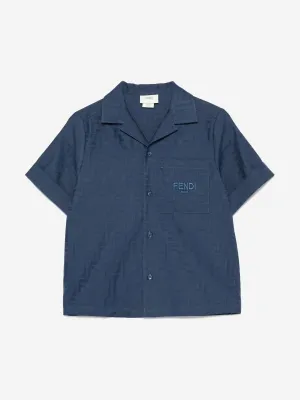 Boys FF Jacqaurd Shirt in Navy