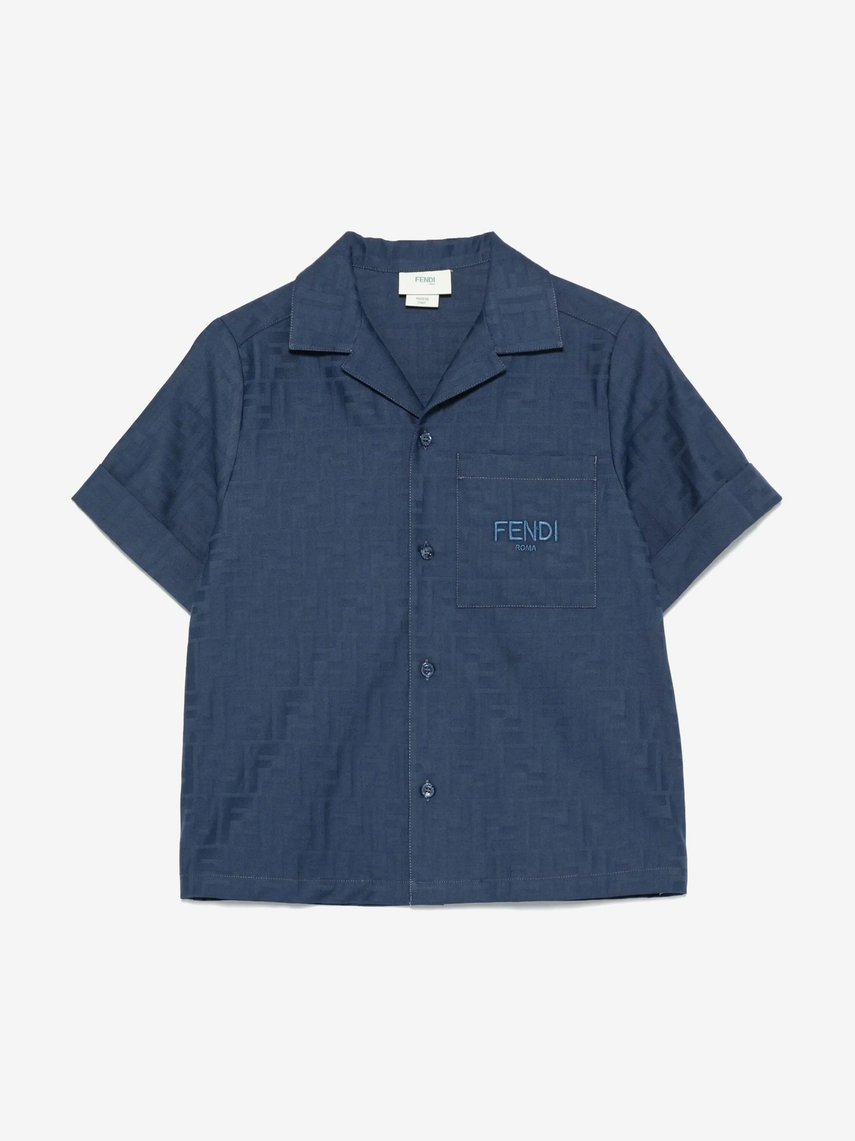 Boys FF Jacqaurd Shirt in Navy