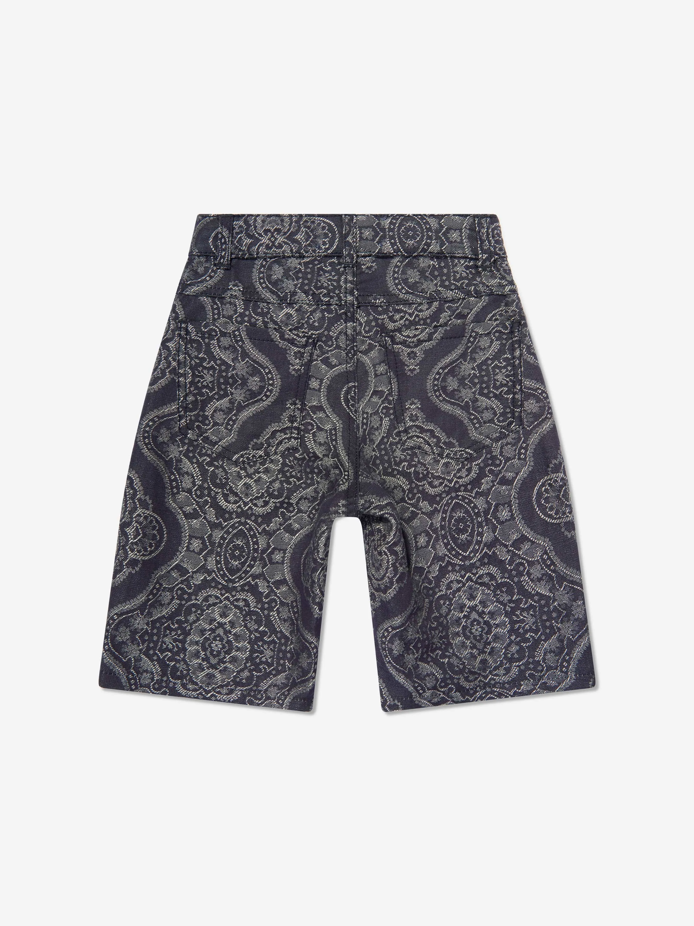 Boys Jacquard Shorts in Navy