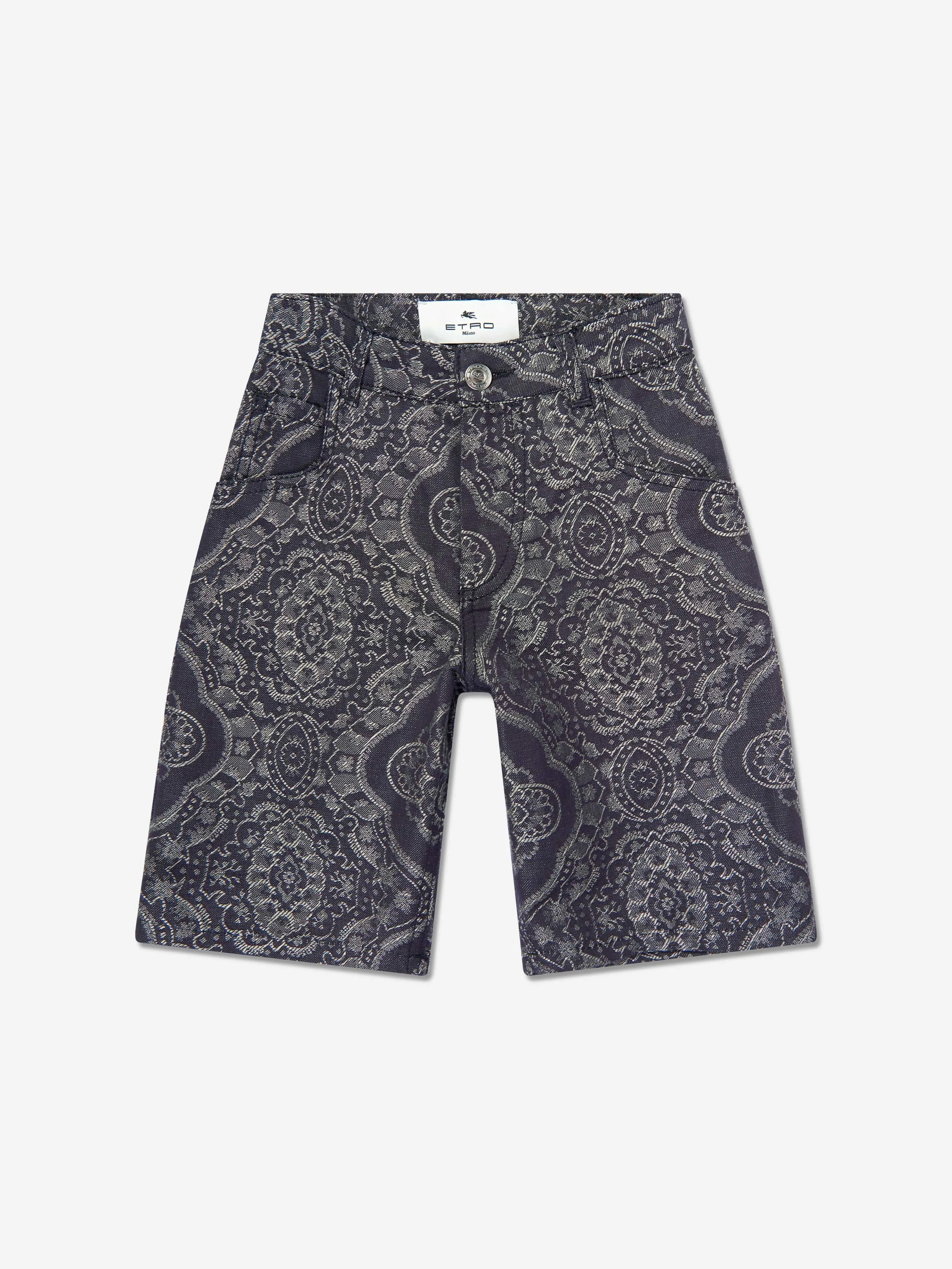 Boys Jacquard Shorts in Navy