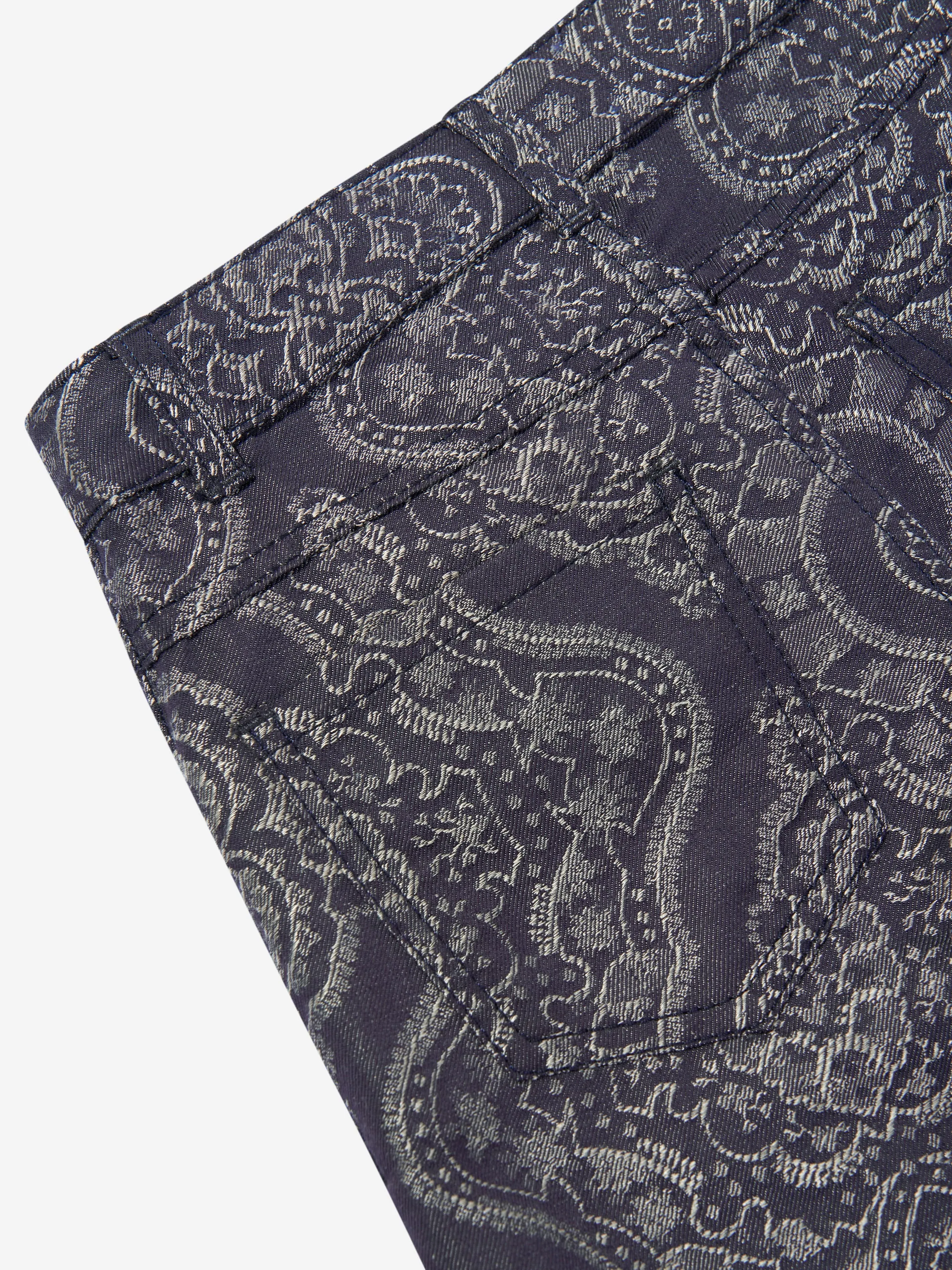 Boys Jacquard Shorts in Navy