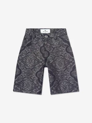 Boys Jacquard Shorts in Navy
