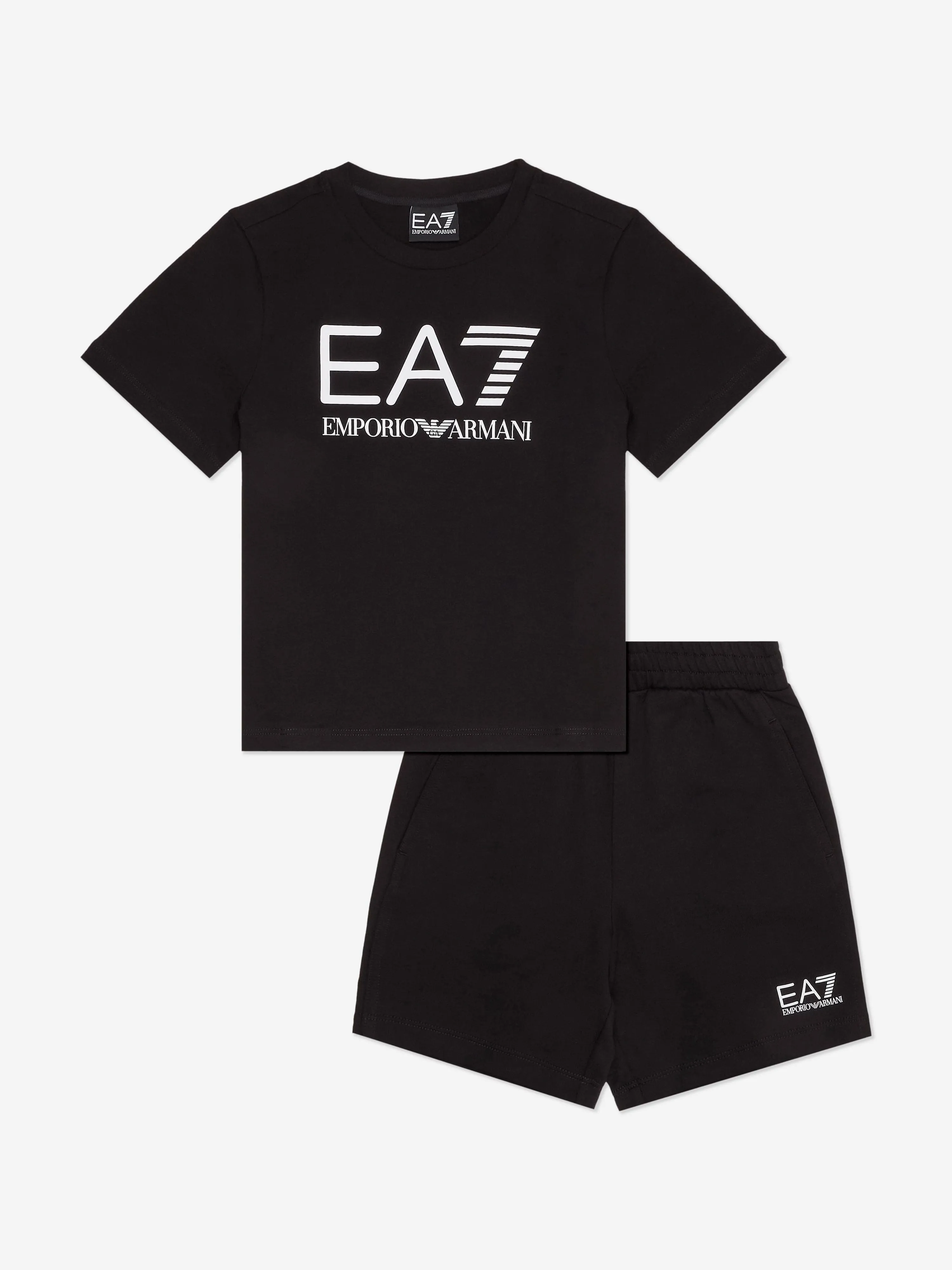 Boys Logo Short Set in Black