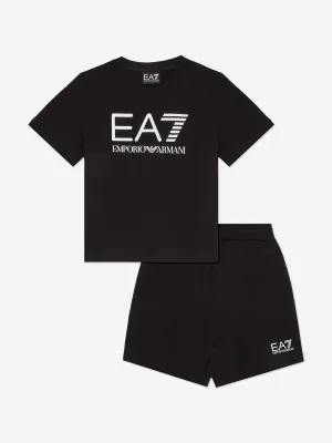 Boys Logo Short Set in Black