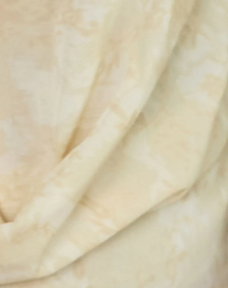 Bujau Cowl Neck Top in Smudge Floral Yellow