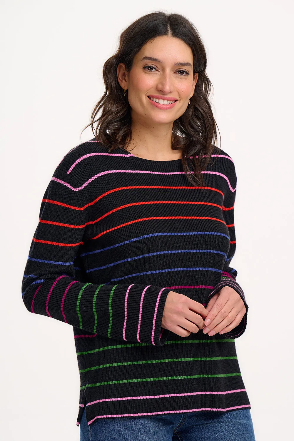 Camille Jumper - Black. Triple Stripe