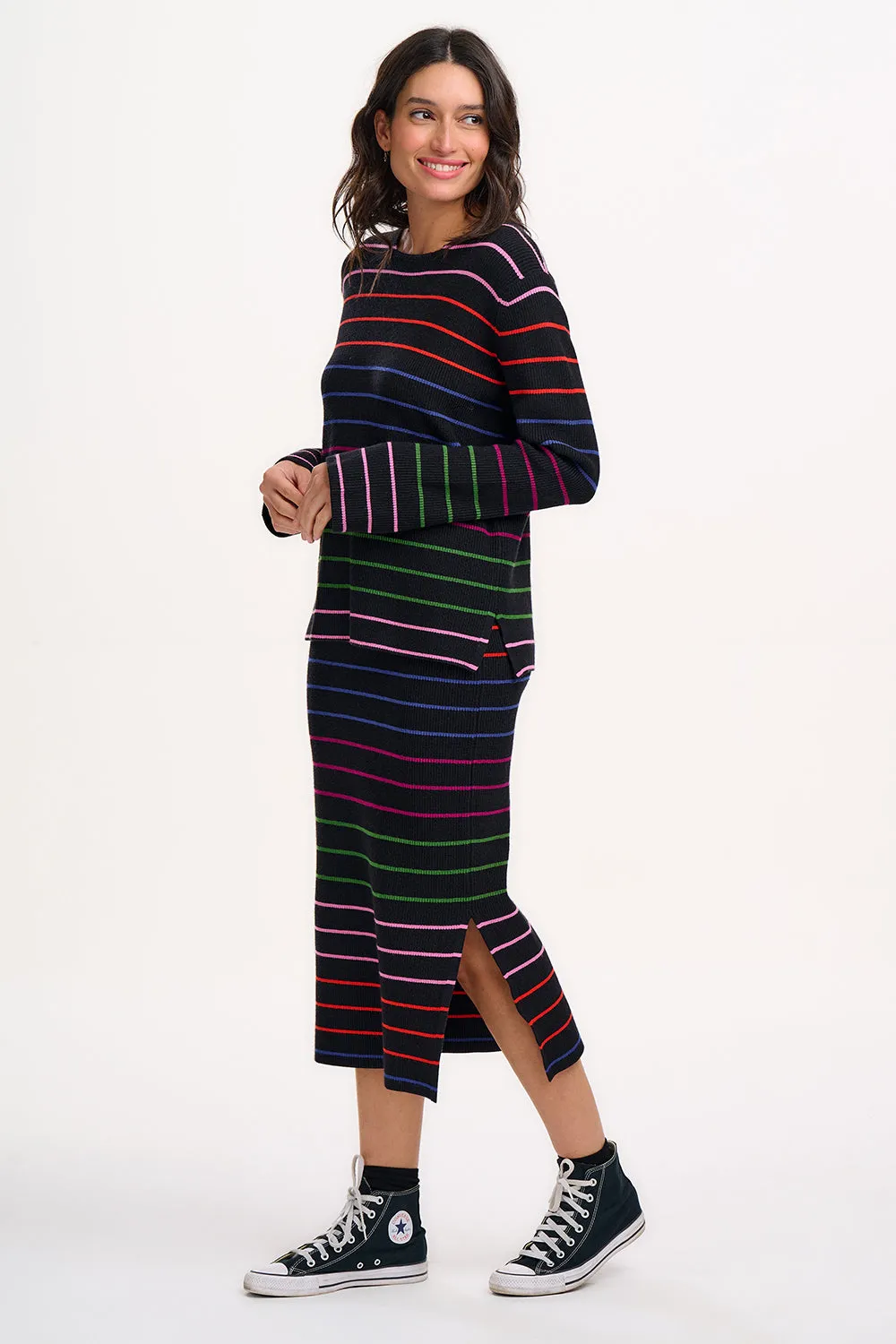 Camille Jumper - Black. Triple Stripe