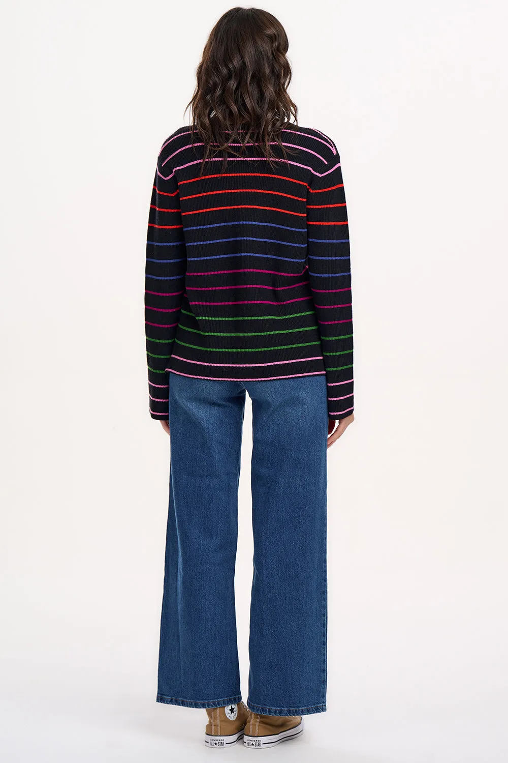 Camille Jumper - Black. Triple Stripe