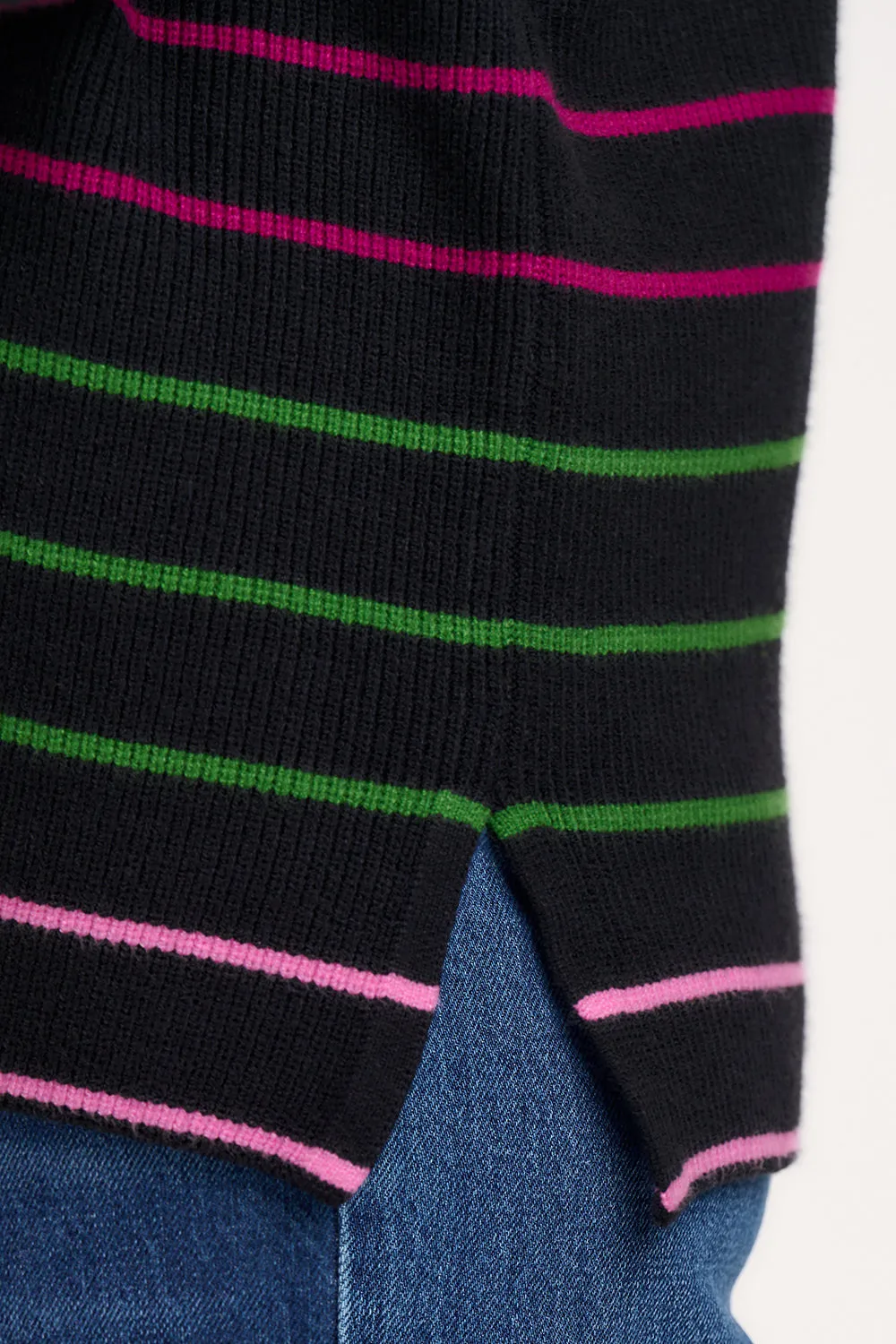 Camille Jumper - Black. Triple Stripe