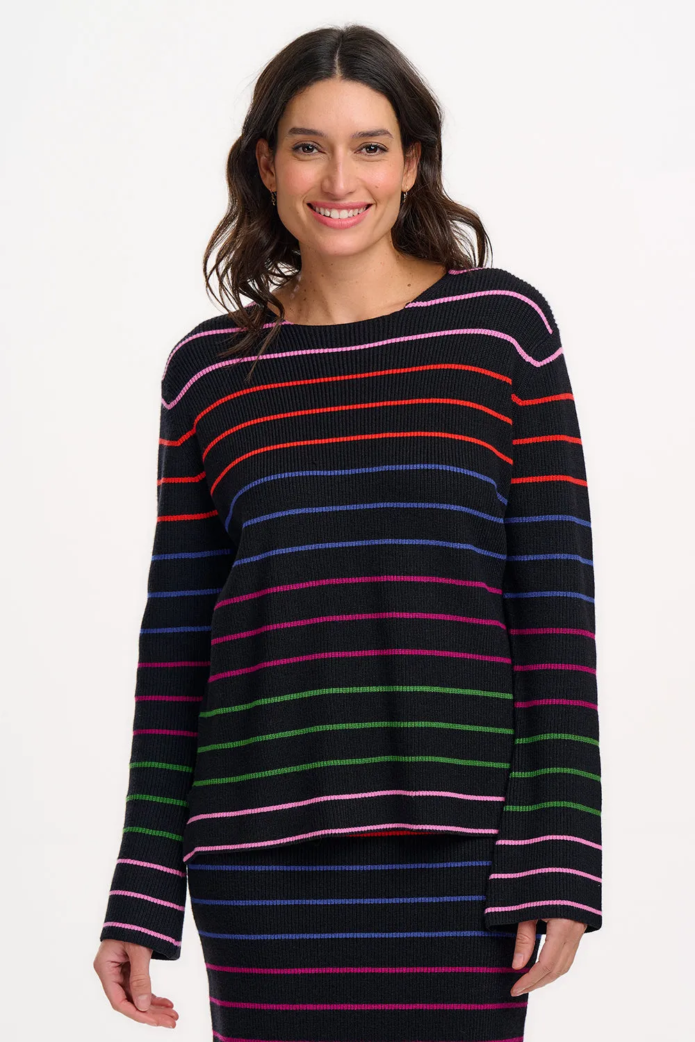 Camille Jumper - Black. Triple Stripe