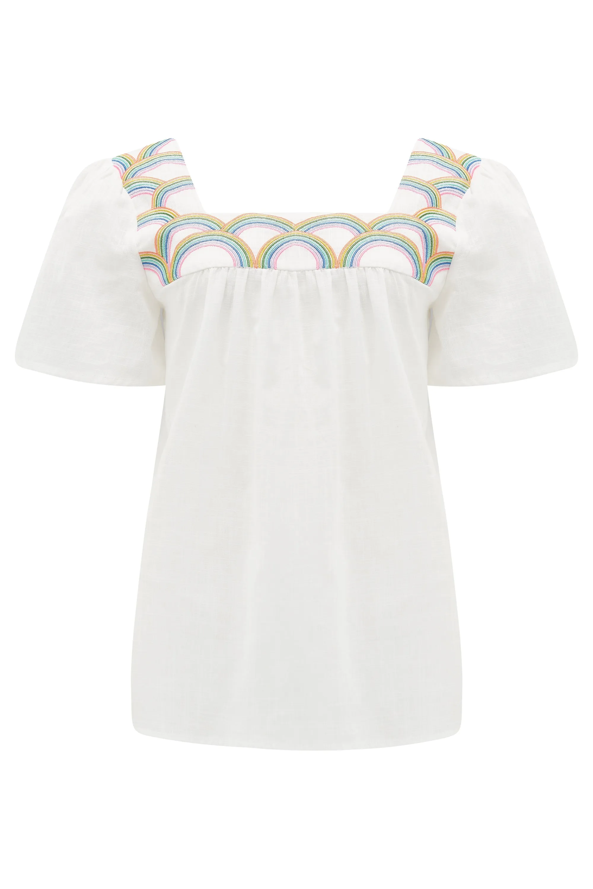 Carmen Top - Off White. Rainbow Arches