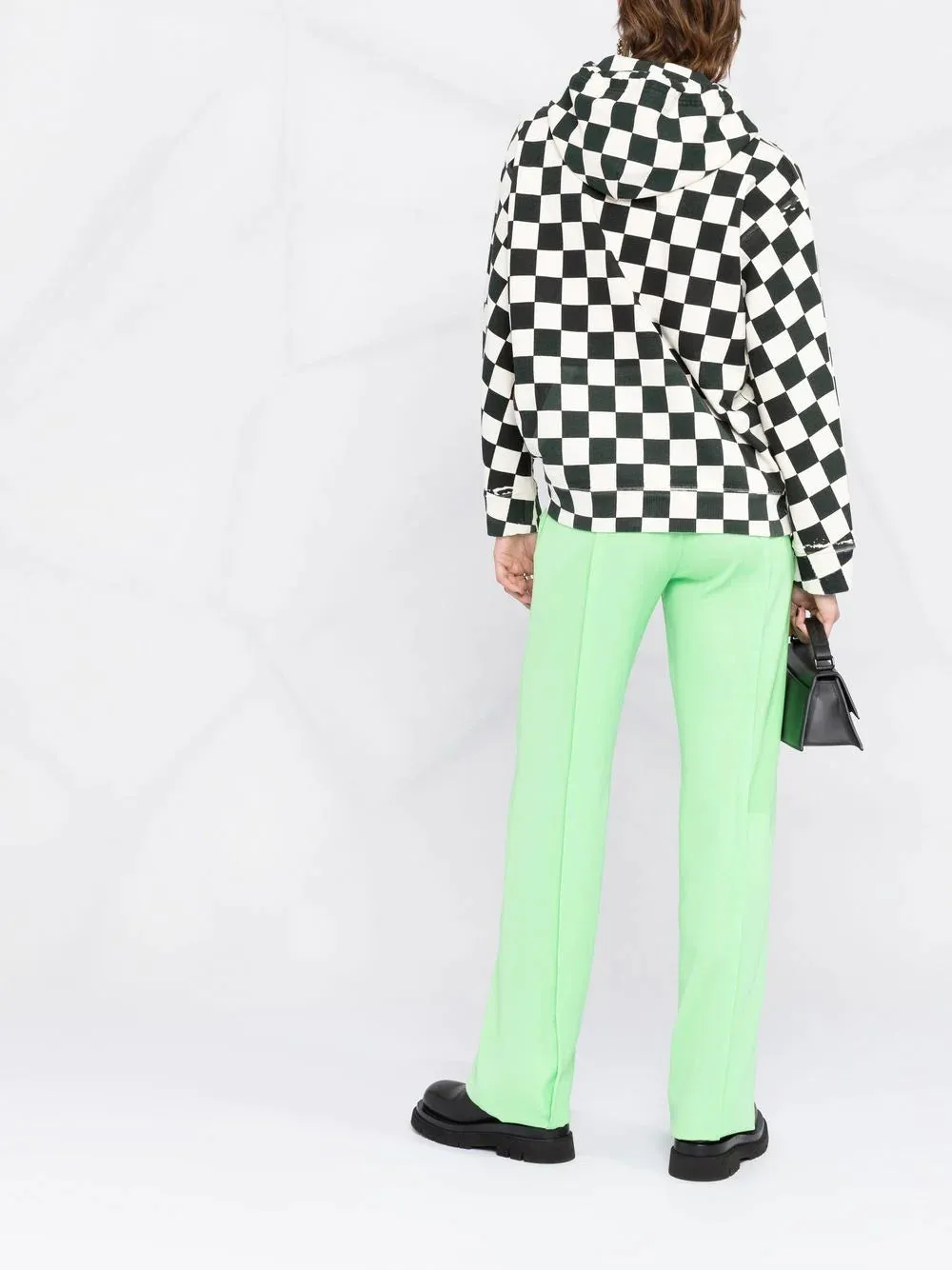 CHECKERBOARD-PRINT HOODIE