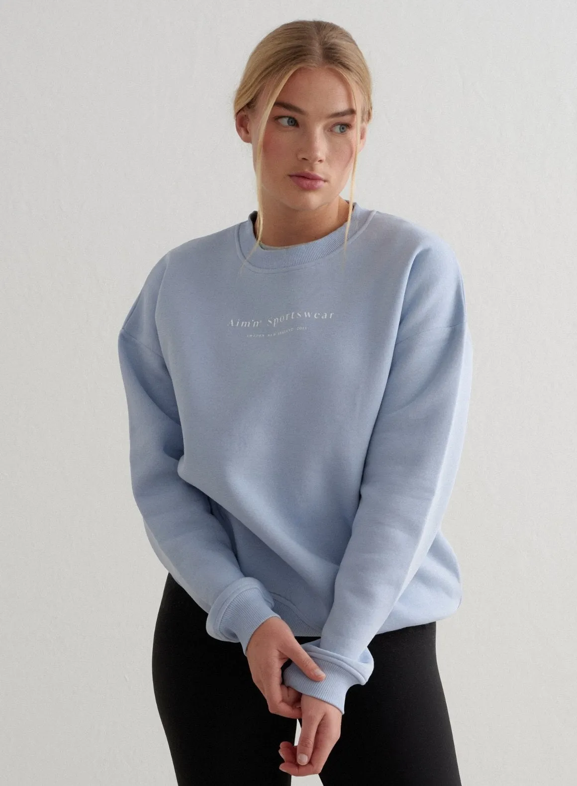 Cloudy Blue Serif Sweatshirt
