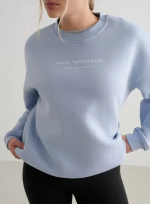 Cloudy Blue Serif Sweatshirt