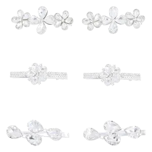 Crystal Flower & Droplet Hair Clips