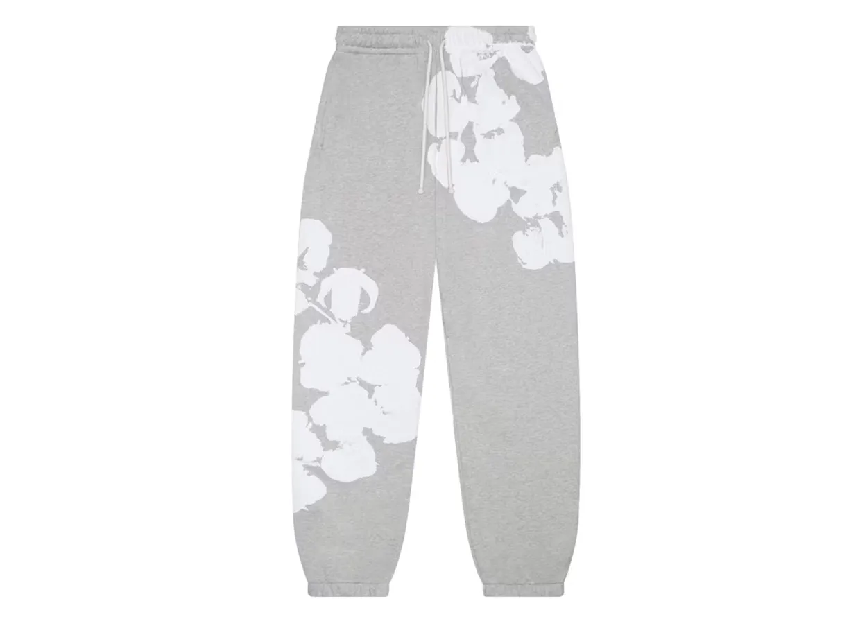 Denim Tears Big Cotton Wreath Sweatpants (Grey)
