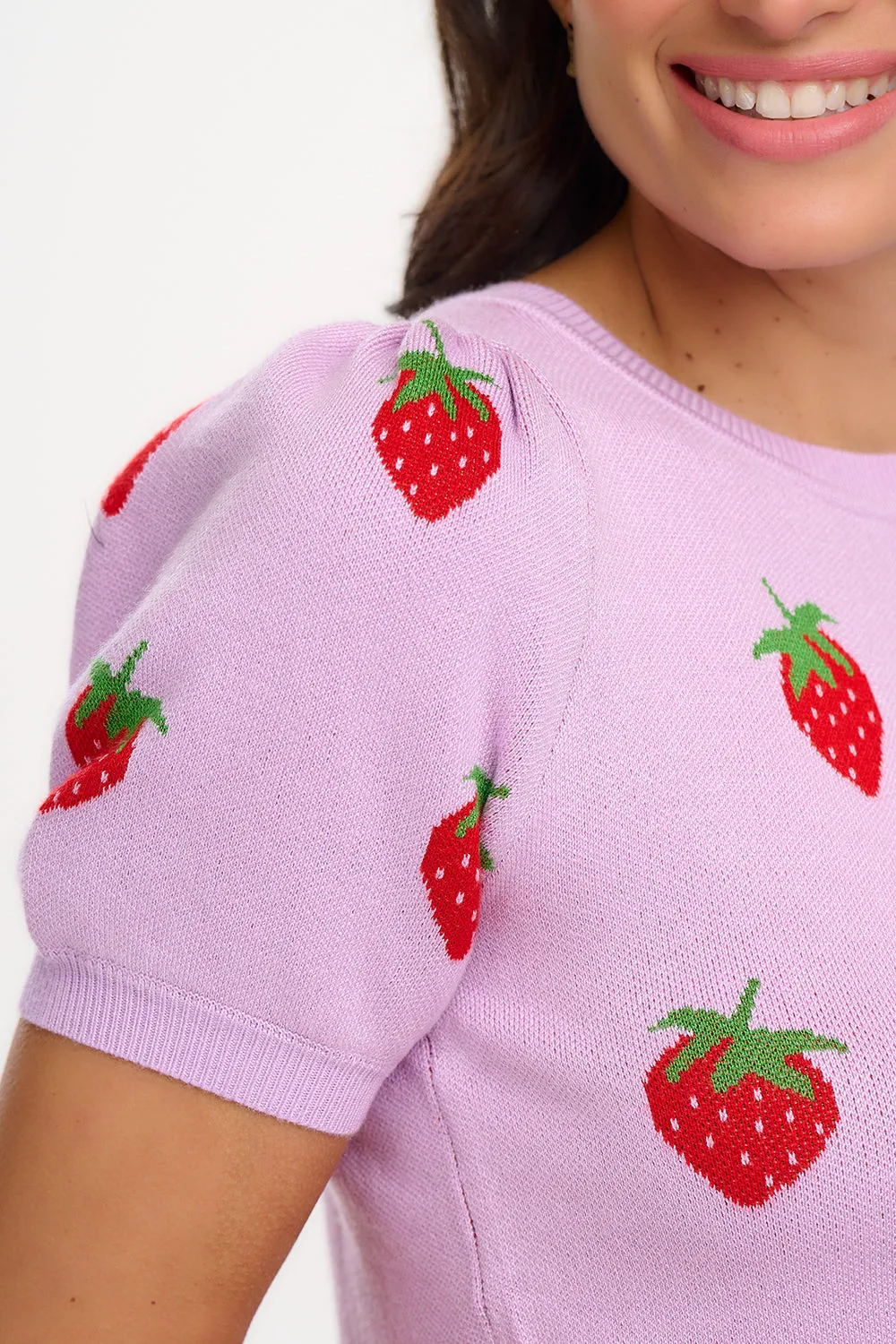 Dominique Knit Top - Lilac. Summer Strawberry