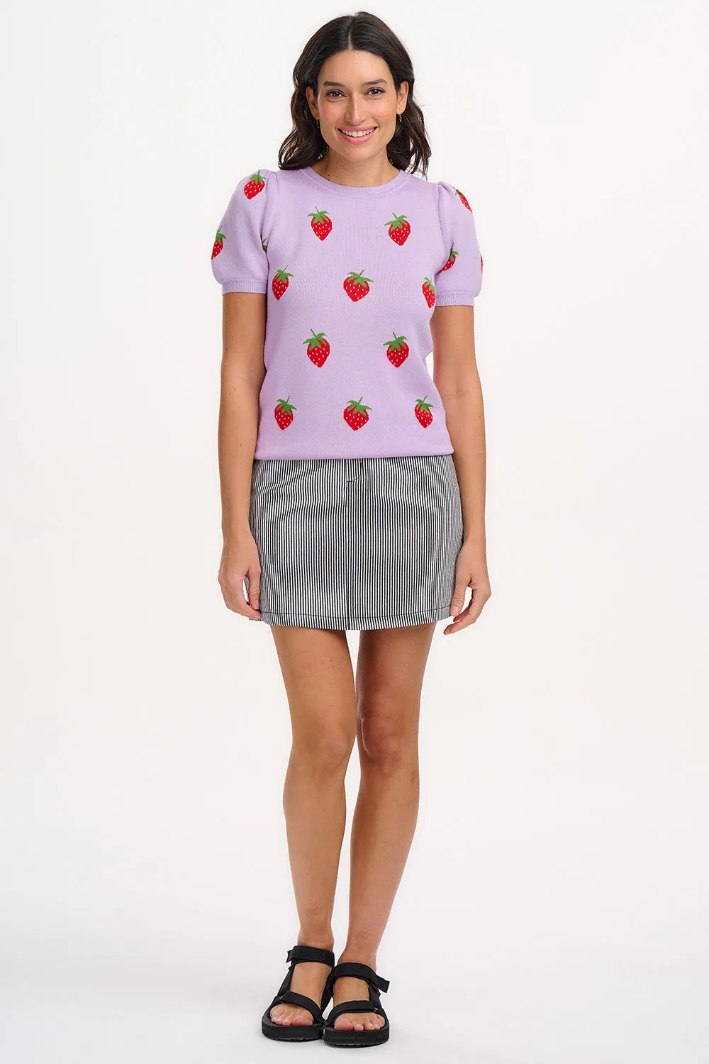 Dominique Knit Top - Lilac. Summer Strawberry