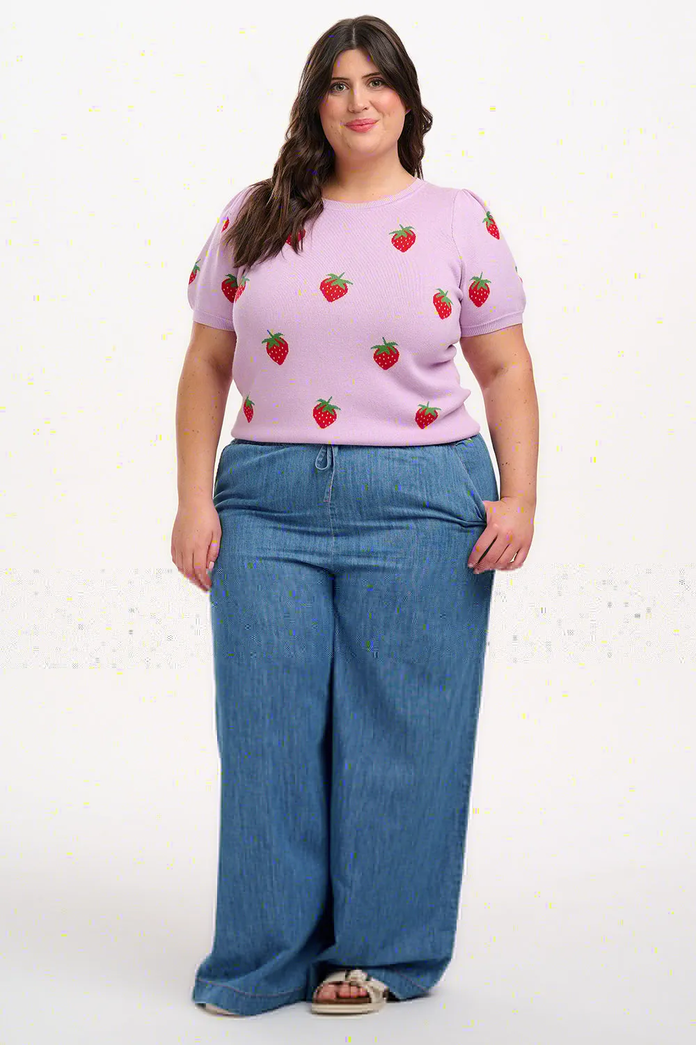 Dominique Knit Top - Lilac. Summer Strawberry