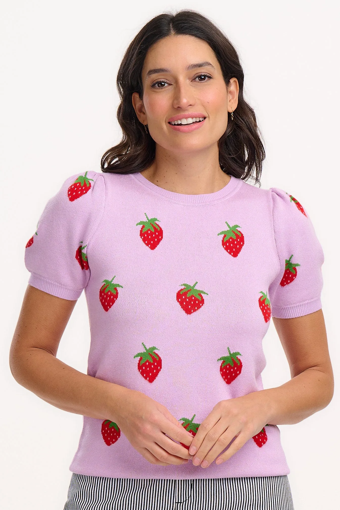 Dominique Knit Top - Lilac. Summer Strawberry