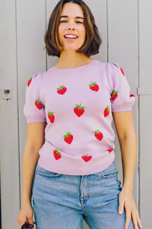 Dominique Knit Top - Lilac. Summer Strawberry