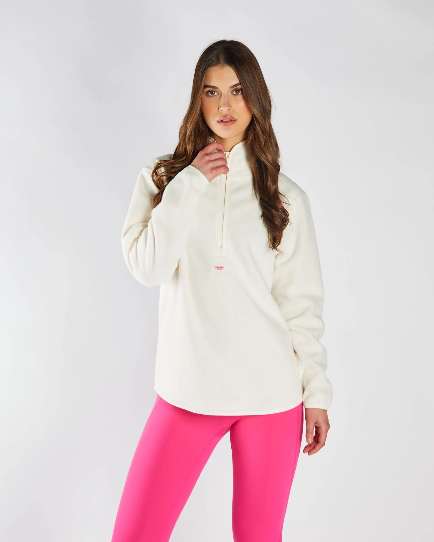 Eireen Fleece Zipper Soft Ivory