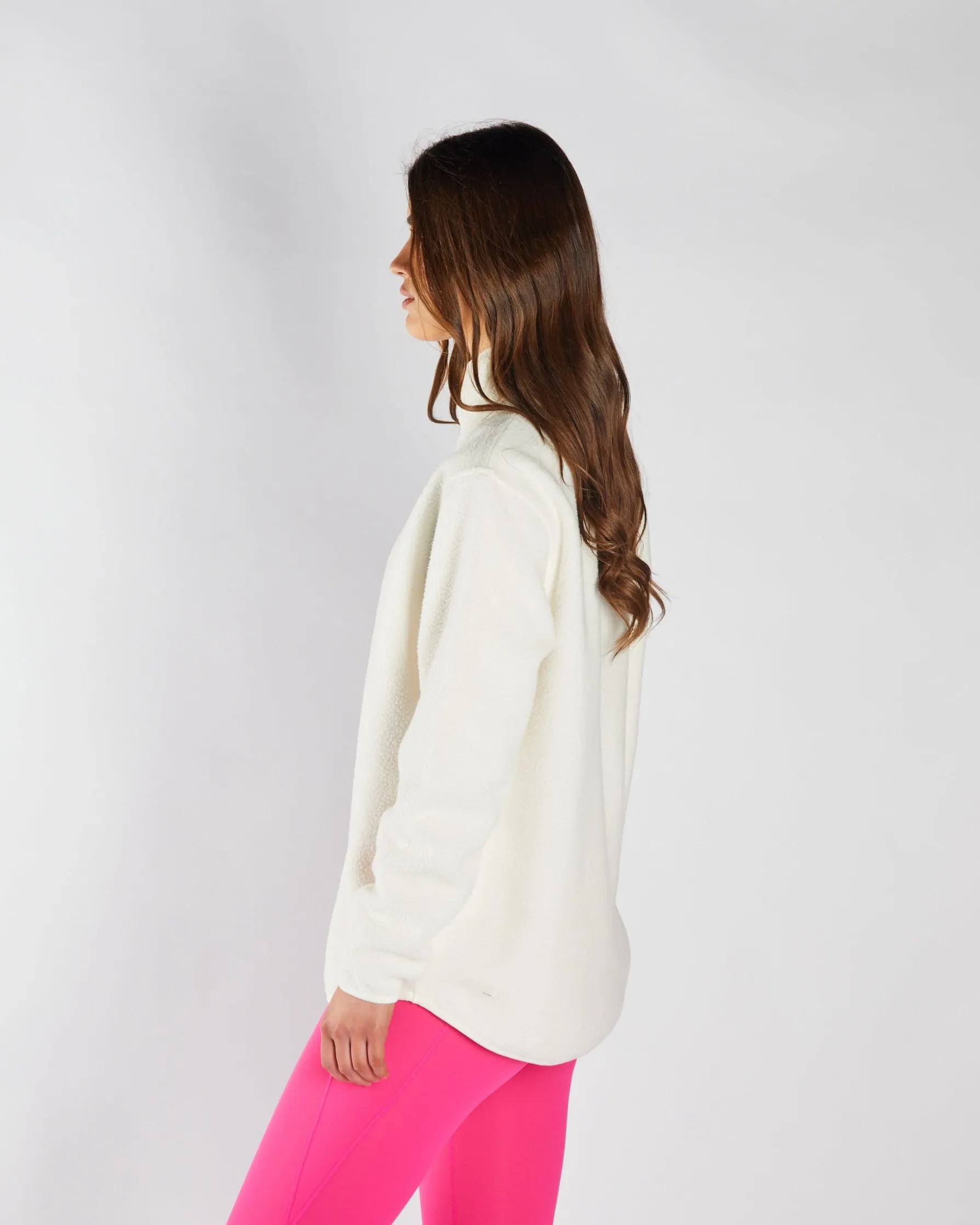 Eireen Fleece Zipper Soft Ivory