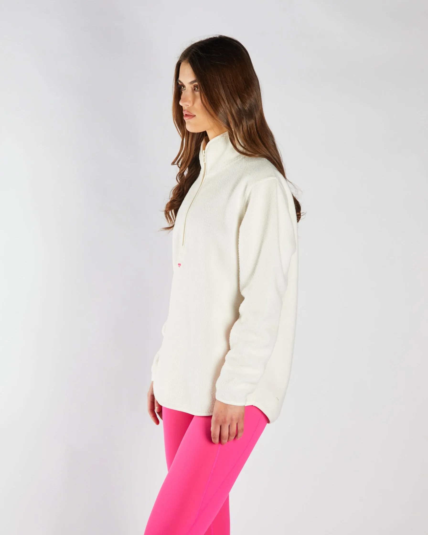 Eireen Fleece Zipper Soft Ivory