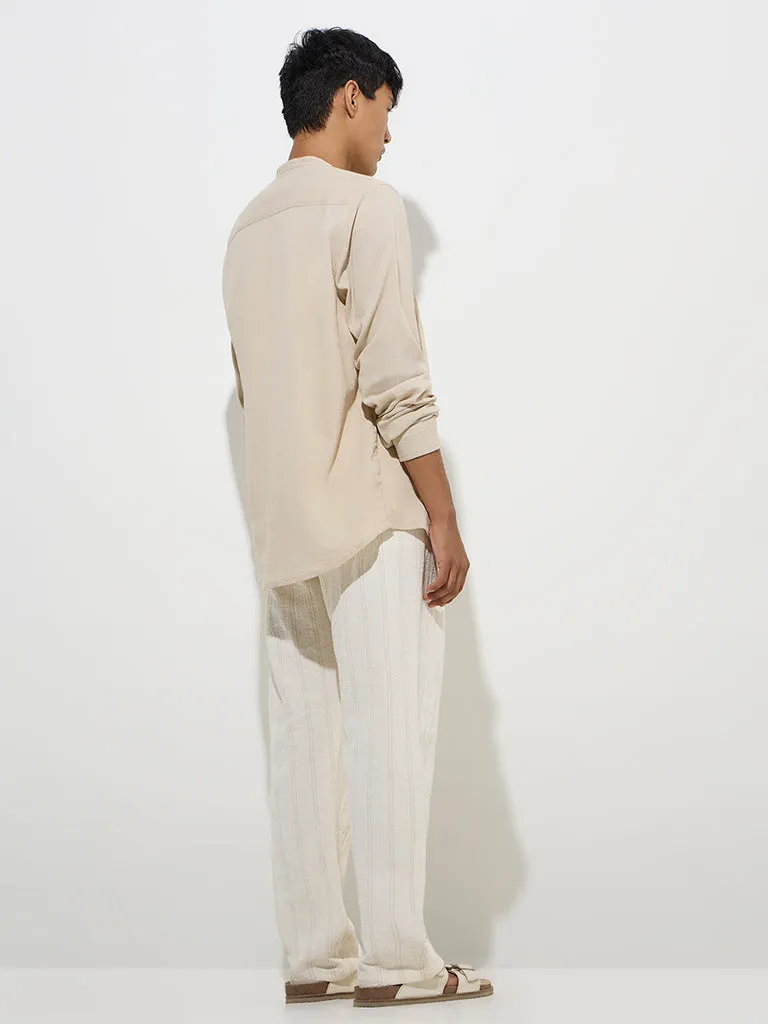 ETA Off-White Self Relaxed-Fit Mid-Rise Cotton Chinos