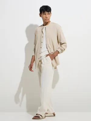 ETA Off-White Self Relaxed-Fit Mid-Rise Cotton Chinos