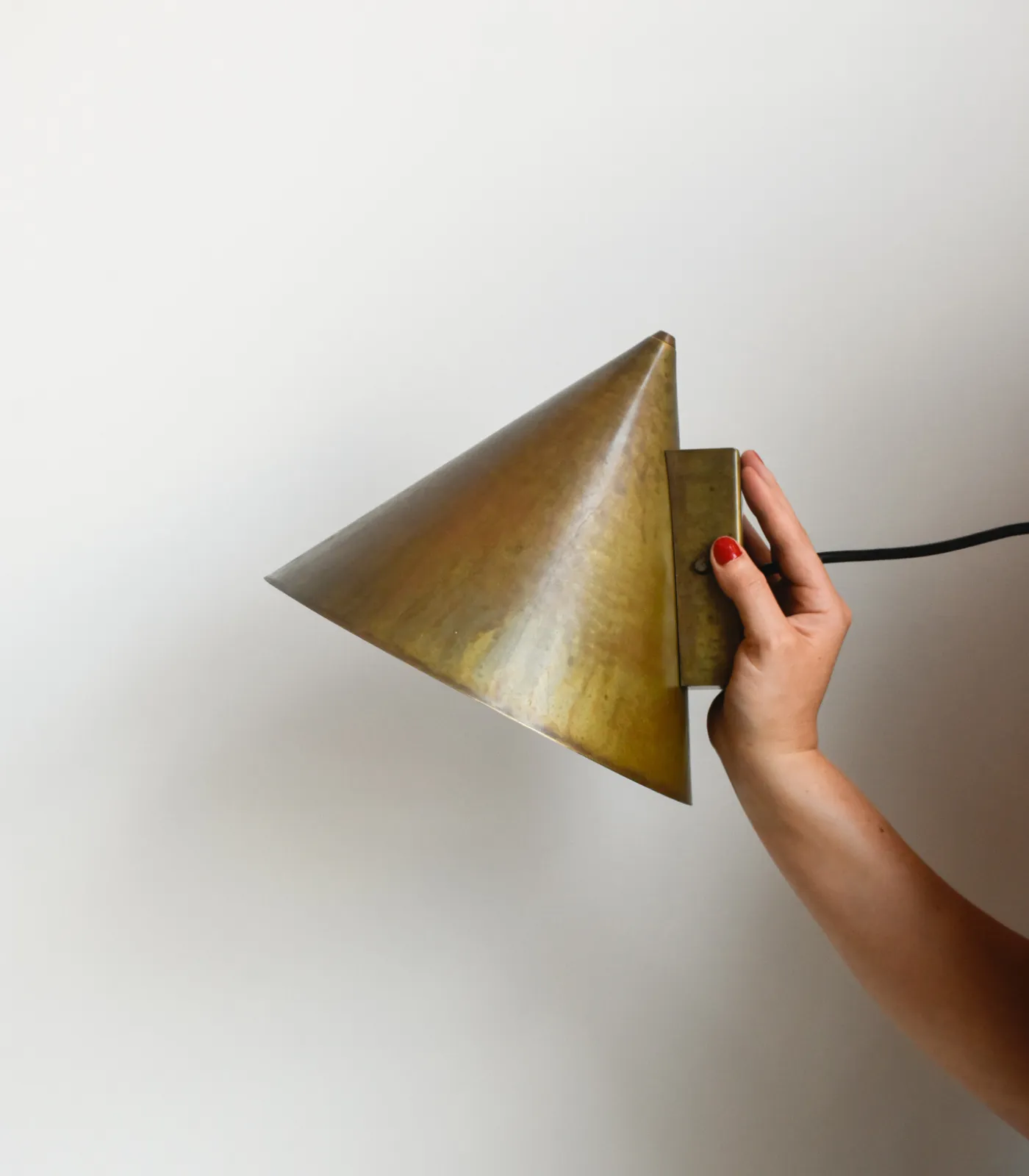 Exterior Brass Cone Flush Wall Light