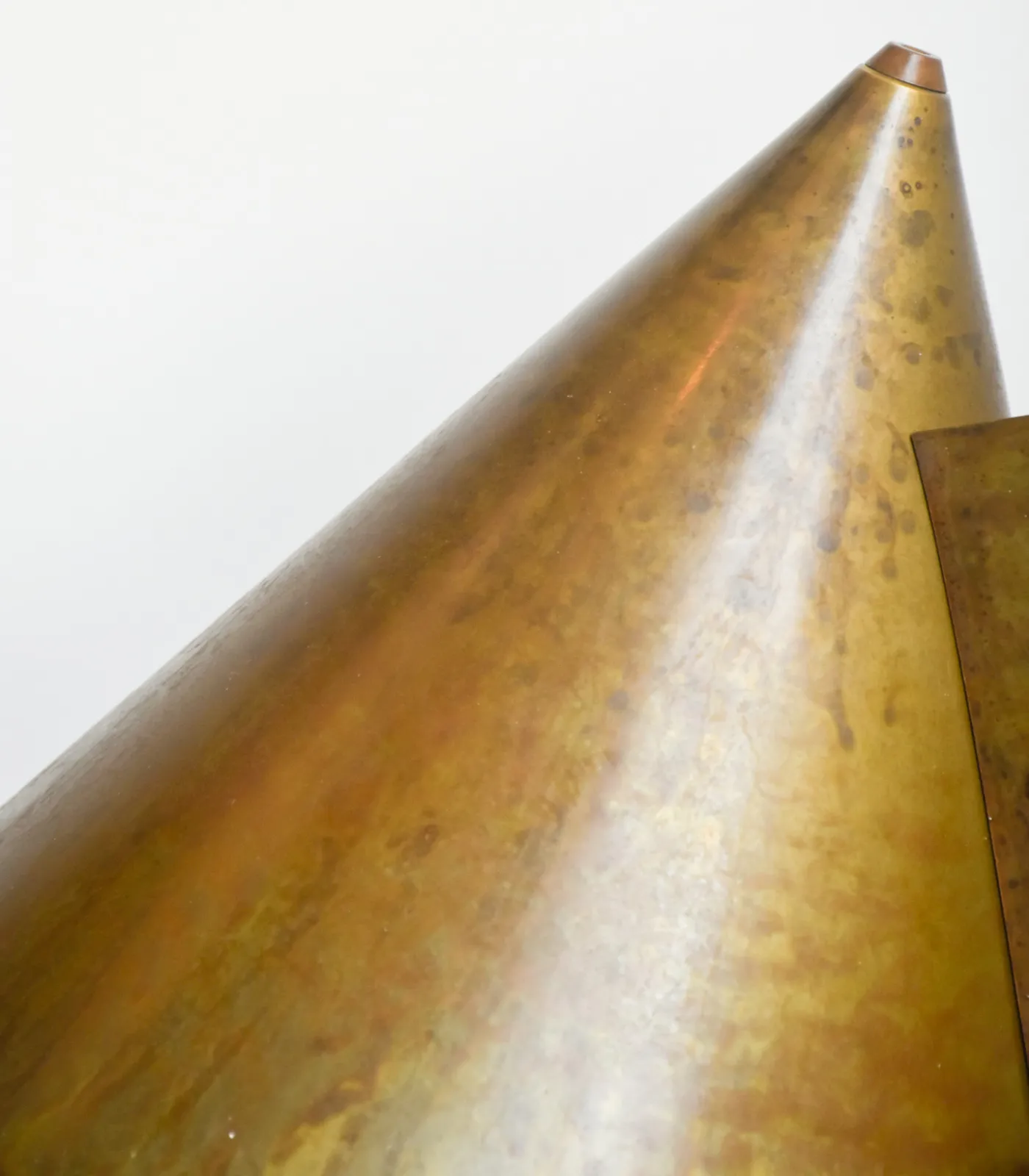 Exterior Brass Cone Flush Wall Light