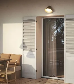Exterior Brass Cone Flush Wall Light
