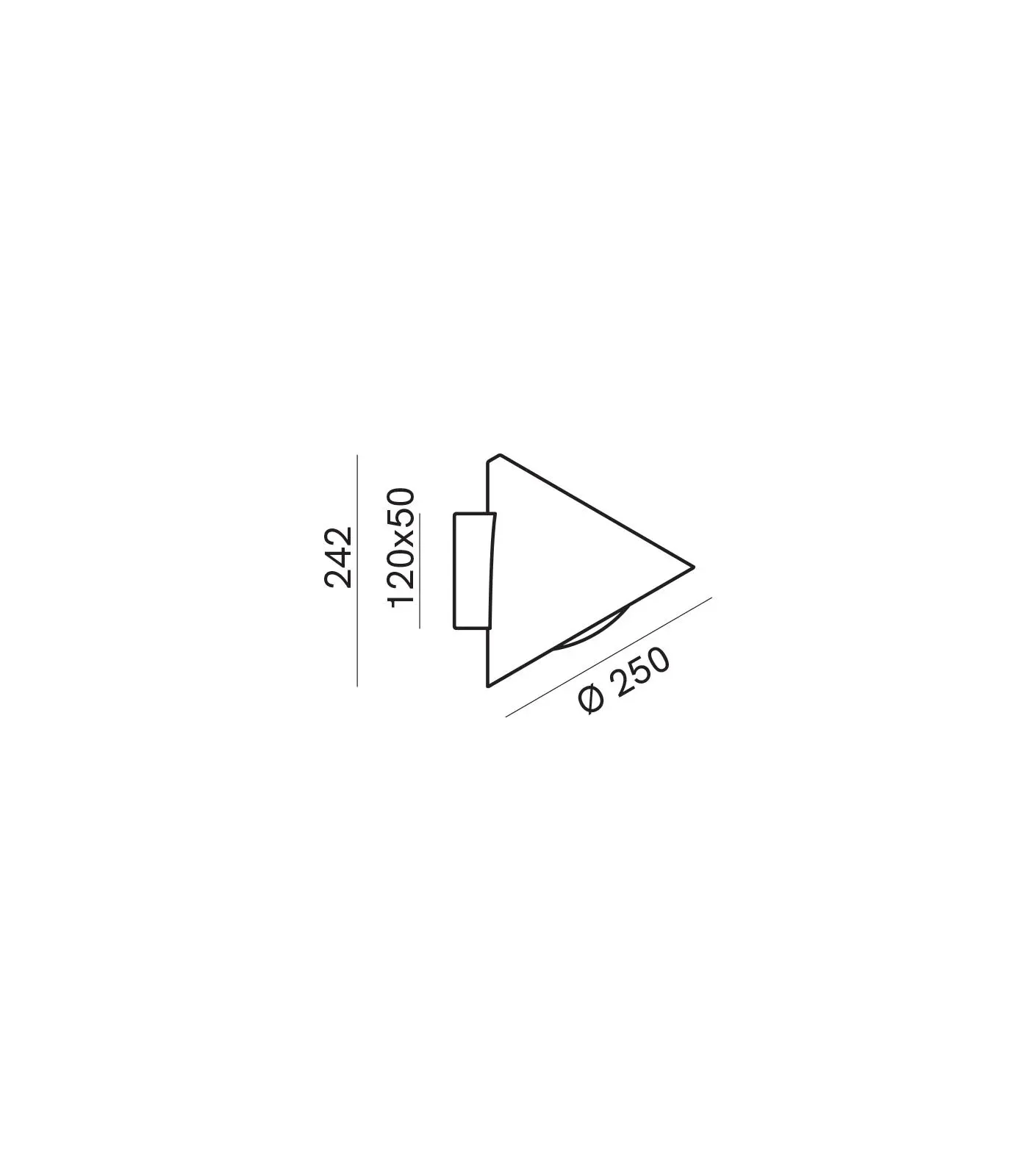 Exterior Brass Cone Flush Wall Light