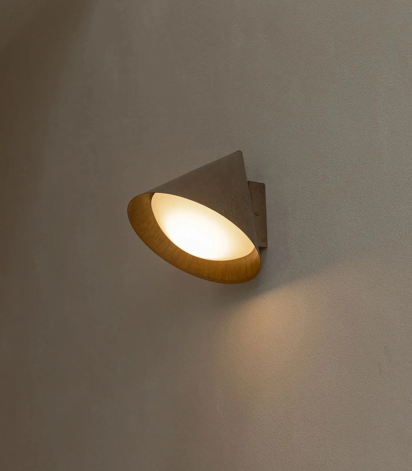 Exterior Brass Cone Flush Wall Light