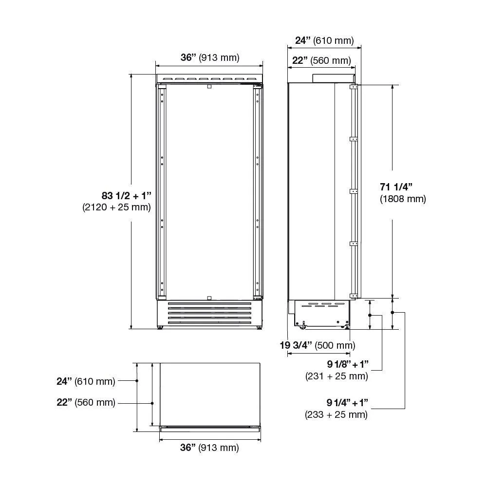 Fulgor Milano F7IRC36O1R 36" Built-In Fridge Column