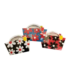 Ganz Flowered Tote Bag Luggage Tag Multiple Colors *2 Pack Assorted*